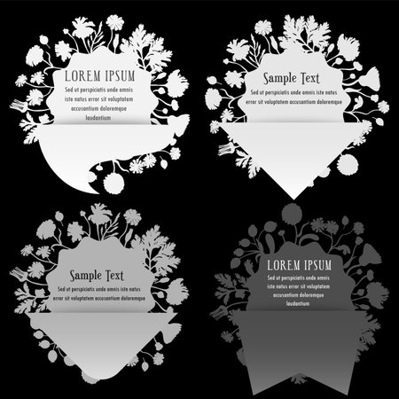 Vector illustrations for floral or herbal productsのイラスト素材