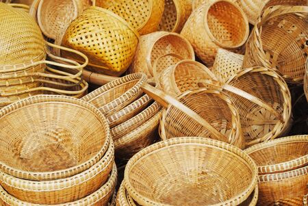 The variety type of the wicker basketの写真素材