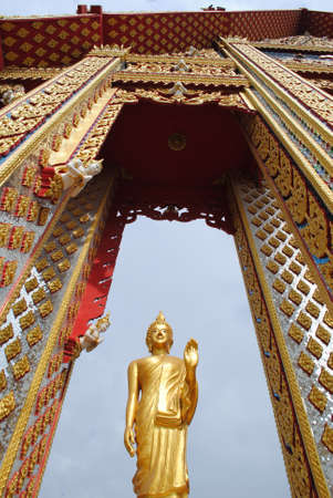 The arch in front of the temple at suphanburiの写真素材
