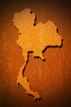 the dirty grunge texture thailand map is oldの写真素材