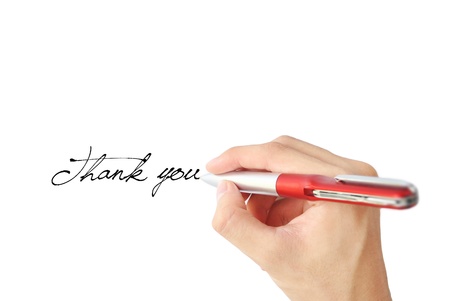 The people is writing on the white backgroundの写真素材