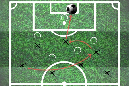 The tactic game of the football planの写真素材