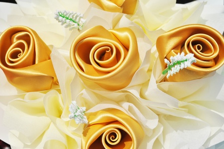 The beautiful artificial rose is in the gardenの写真素材