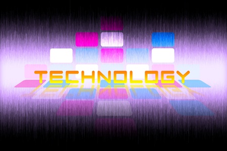 Square mosaic and technology word on abstract backgroundの写真素材