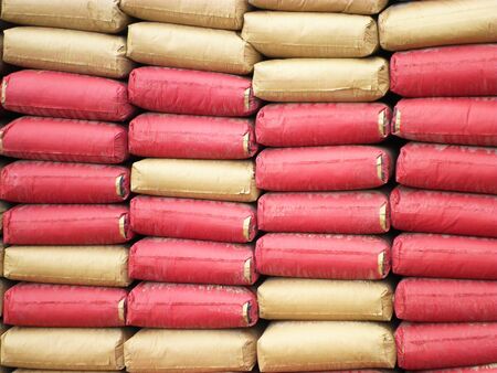 Bag sack cement is on the road         の写真素材