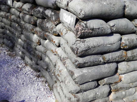 The vintage trench bunker war put on the floor         のeditorial素材