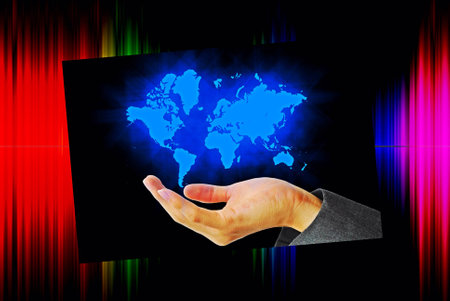 Hand touch map social network