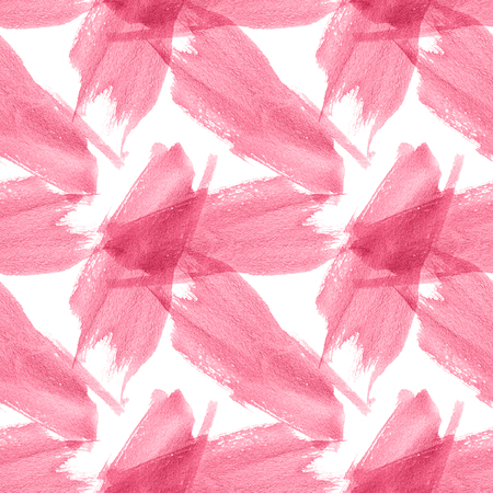 Watercolor Spots seamless pattern. Creative Abstract Aquarelle art hand paint on white Background. Pink Color Drops, blots and Spray for your design.の写真素材