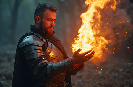 Dark Sorcerer Summoning Fire with Both Handsの素材