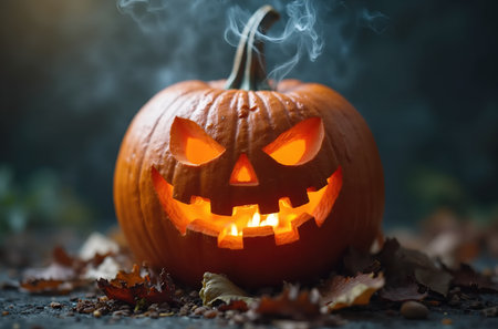 Halloween Pumpkin Lantern with Ember Glowの素材