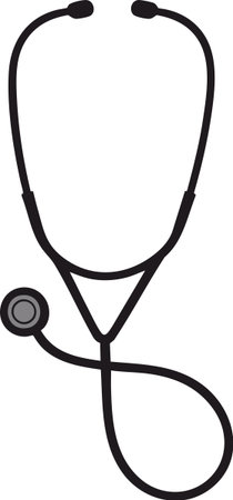 Thin line stethoscope vector illustration suitable for healthcare and clinical branding.のイラスト素材