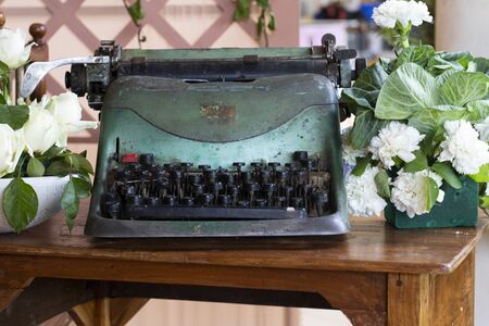 An old rustic and vintage typewriterの写真素材