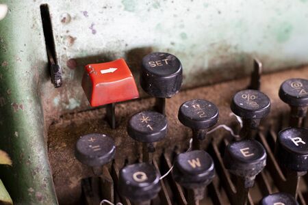 Closeup shot of an old vintage typewriter