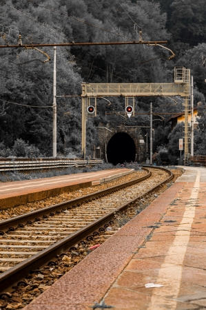 Railway track  tunnelのeditorial素材