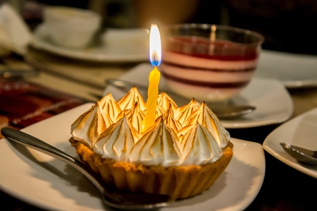  Three lemon meringue birthdayの写真素材