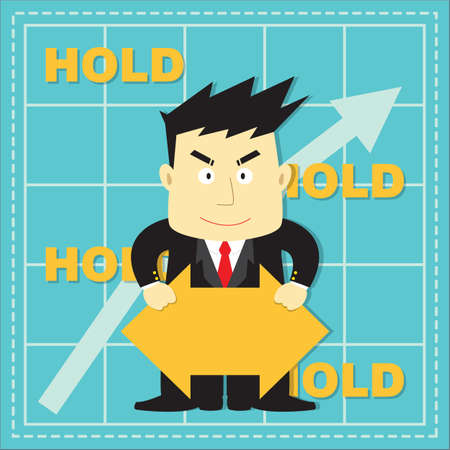 Cute Stock Market Investor Flat Cartoon Designのイラスト素材