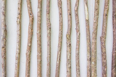 Wood plank brown texture background. wooden all antique cracking furniture painted weathered white vintage peeling wallpaper.の写真素材