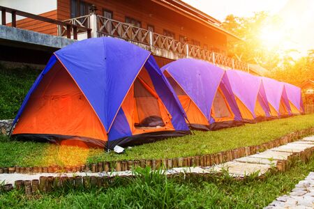 Tent in the holiday season on holiday.の写真素材