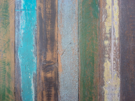Pastel Wood planks material texture background for wallpaper, Old Brown, turquoise, and blue color...
