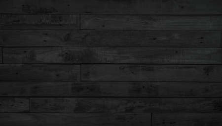 Black vintage painted wooden boards wall antique old style background. Grunge dark old wood texture...