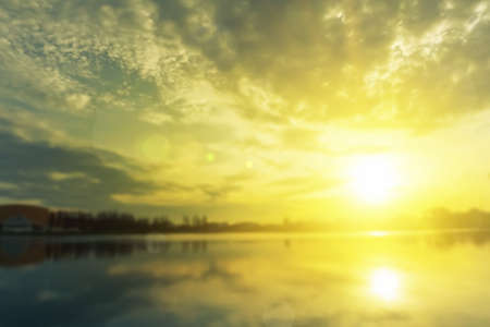 Relaxing outdoors vacation landscape concept: Abstract blurred sunlight beach colorful blurred bokeh...