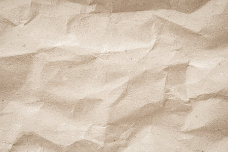 Old paper vintage texture surface for background. Recycle pale brown paper crumpled texture, Cream...