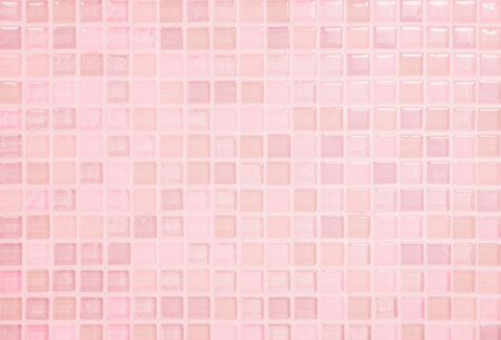 Pink ceramic tile wall texture and background seamless with copy space for design.の写真素材