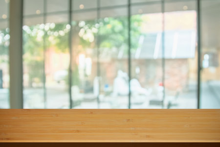 Table Top And Blur Interior of the Background - For Business Presentationの写真素材