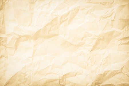 Brown crumpled paper texture or background for design with copy space for text.の写真素材