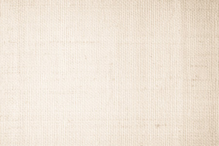 Natural linen texture for background. Beige canvas background. Close up.の写真素材