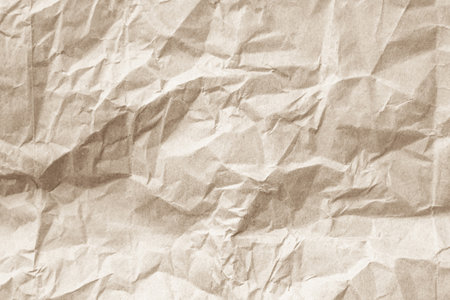 Brown crumpled paper texture or background for design with copy space for text or imageの写真素材