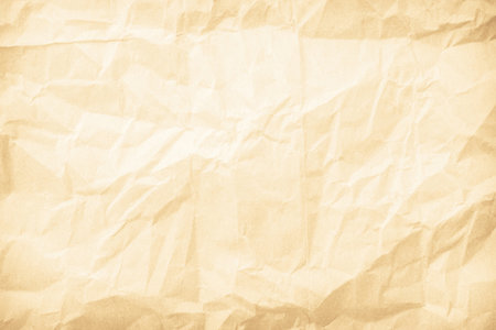 Brown crumpled paper texture or background for design with copy space for text.の写真素材