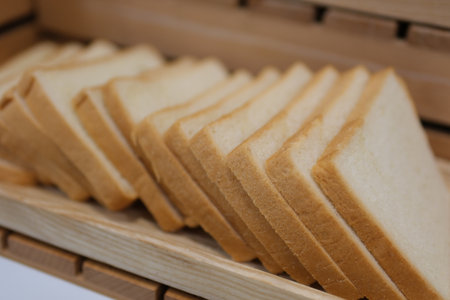 Slices white bread Healthy White Sandwich Bread Loaf Cut into Slices