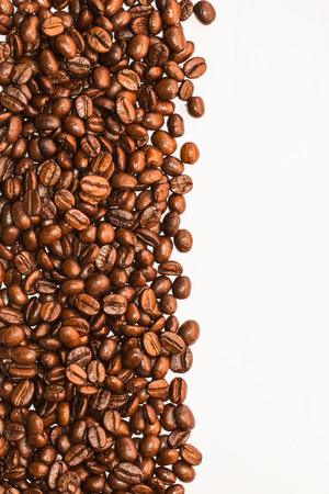 Coffee beans background isolated whiteの写真素材