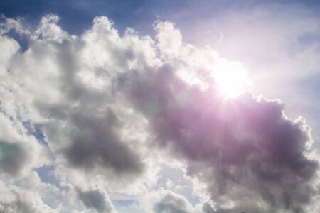 sky cloud and sun with filter