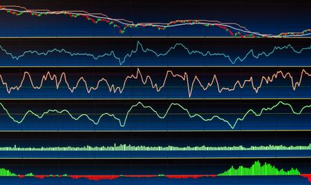 Financial data on a monitor,Stock market data on LED display concept