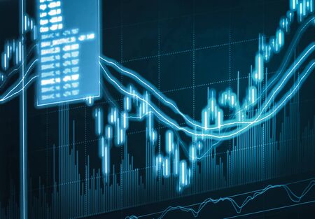 Financial data on a monitor,Stock market data on LED display concept