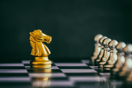 Strategy chess battle Intelligence challenge game on chessboard. Success the strategy concept. Chess business leader and success idea. Chess strategy game business competition success play.の写真素材