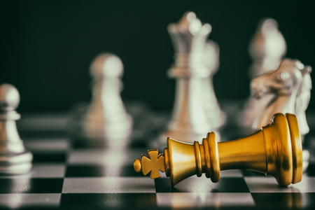 Strategy chess battle Intelligence challenge game on chessboard. Success the strategy concept. Chess business leader and success idea. Chess strategy game business competition success play.の写真素材