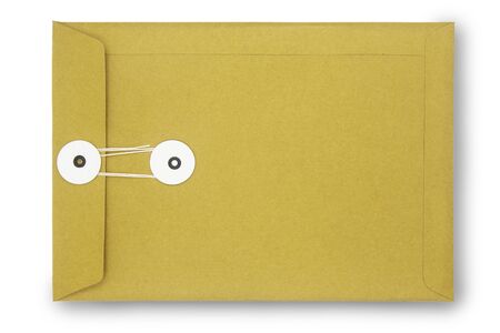 Close up Paper envelope isolated on white backgroundの写真素材