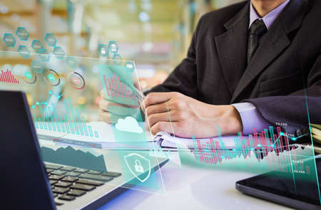Stock market or forex trading graph and candlestick chart suitable for financial investment concept....