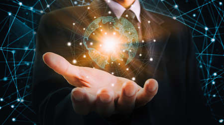 Stock market or forex trading graph and candlestick chart suitable for financial investment concept. Economy trends background for business idea and all art work design. Abstract finance background.の写真素材