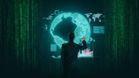 Businessman analysis stock market, forex trading graph. Development on global network connection....