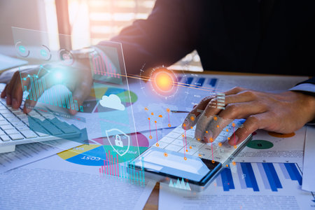 Stock market or forex trading graph and candlestick chart suitable for financial investment concept....
