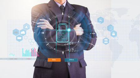 Stock market or forex trading graph and candlestick chart suitable for financial investment concept. Economy trends background for business idea and all art work design. Abstract finance background.の写真素材