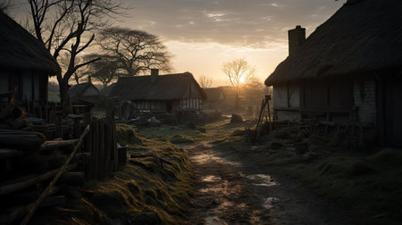 atural scenic Beautiful landscape countryside wonderful springtime landscape in mountains. grassy field and rolling hills. rural scenery. AI Generated. AI Generative.の素材