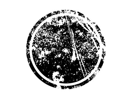 Black grunge round rubber stamp isolated on white background. Vector illustrationのイラスト素材