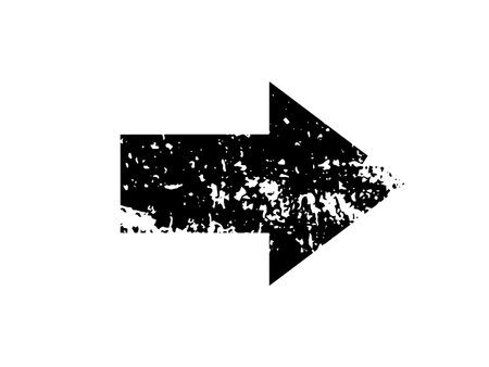 Black grunge arrow icon isolated on white background. Vector illustration.のイラスト素材