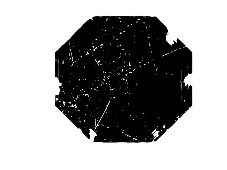 Grunge black hexagon on white background. Vector illustration.のイラスト素材