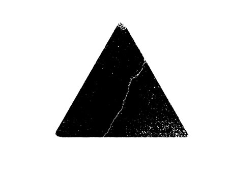 Black and white grunge triangle on white background. Vector illustration.
